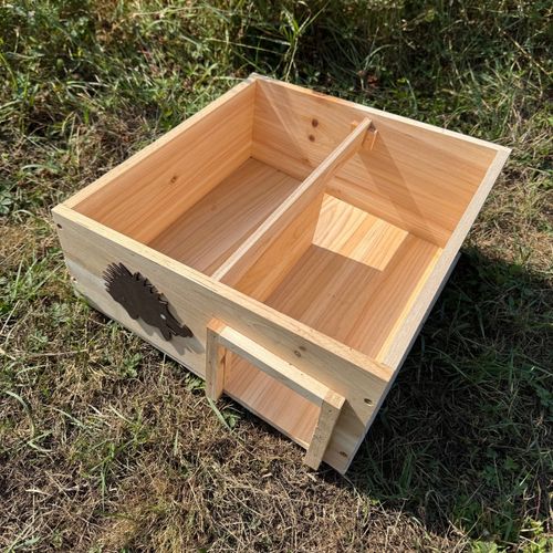 Wooden Hedgehog House & Hibernation Shelter Feeding Station with 2 Chambers — image 7