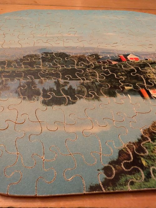 Vtg J.K. STRAUS "What A Beautiful Morning" Wooden Jigsaw Puzzle #251 Complete — image 20