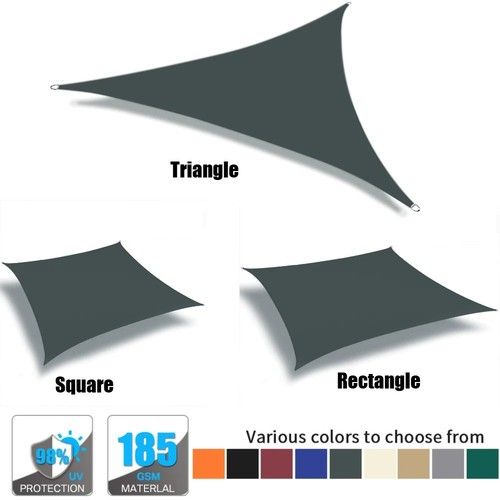 UK Extra Heavy Duty Shade Sail Shade Cloth Gray Sun Triangle Square Rectangle