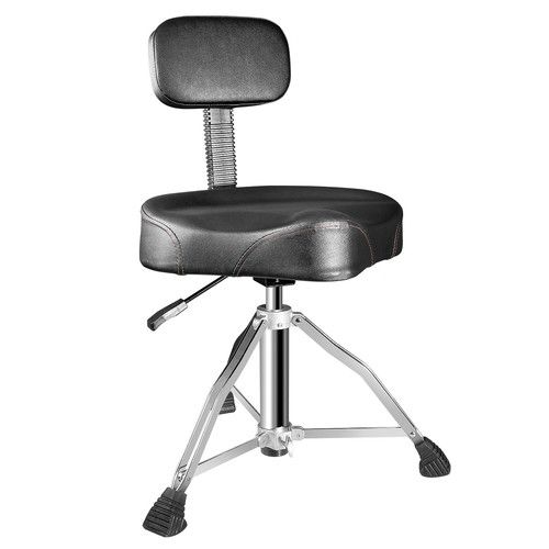 SONICAKE Drum Stool Seat Saddle Adjustable Height Drum Throne With Backrest UK