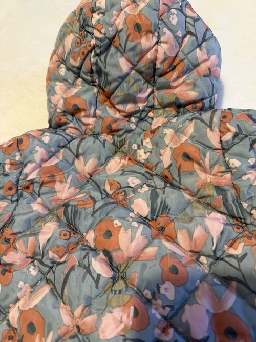NEXT Girls Floral Quilted Hooded Padded Full Zip Puffer Jacket 3-6 Months — image 6
