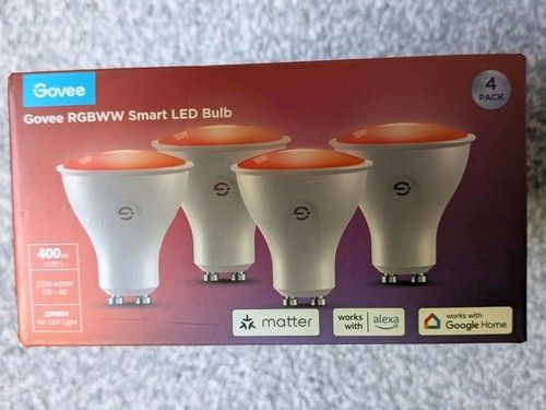 GOVEE RGBWW Smart LED Bulb WiFi LED Light 4-Pack H600D Brand New Opened Box