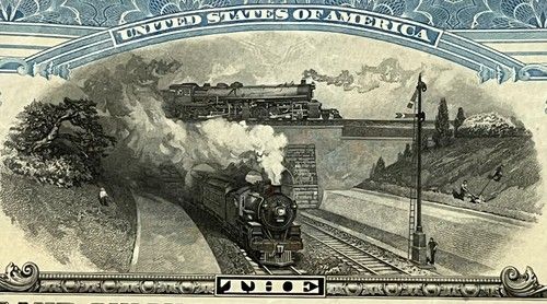 Antique 1927 Big Four Railroad Bond 🚂 Blue Series E 4.5% Cleveland Cincinnati