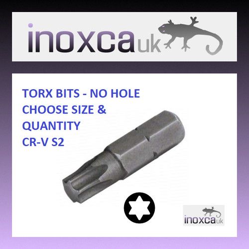 TORX BIT NO HOLE 25mm T4 T5 T6 T7 T8 T9 T10 T15 T20 T25 T27 T30 T35 T40 T45 T50