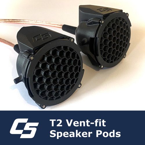 VW Volkswagen T2 Type-2 Dashboard Vent Speaker Kit (Pair 4 Ohm)