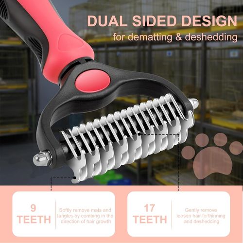 Professional Pet Grooming Comb Brush | Dematting & Undercoat Rake Tool for Dogs — image 2