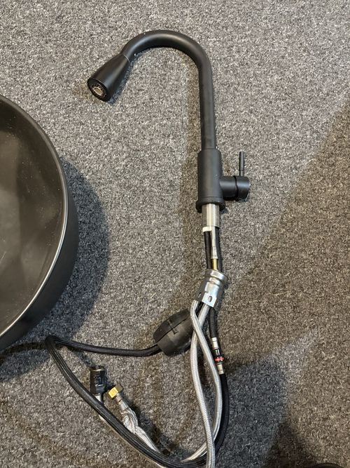 Black Round Sink Basin & Mixer Tap with 12V Water Pump – Campervan Conversion — image 5