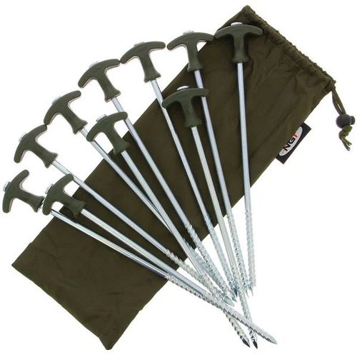 NGT Bivvy Pegs Long XL 12 "Heavy Duty Fishing Camping Brolley Umbrella Tent X 10 — image 1