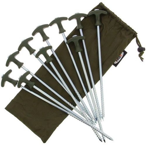 NGT Bivvy Pegs Long XL 12 "Heavy Duty Fishing Camping Brolley Umbrella Tent X 10