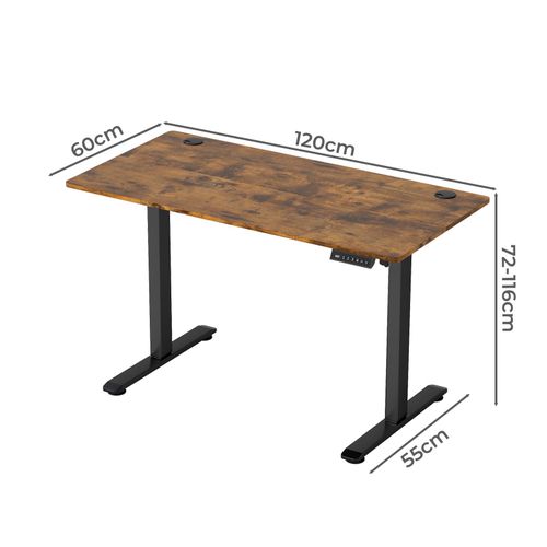 Levede Electric Standing Desk Height Adjustable with Memory Control Rustic Brown — image 2