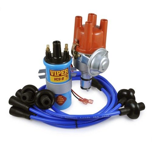 Air Cooled VW Powerspark Electronic Distributor 8mm Leads & Viper Blue Dry Coil