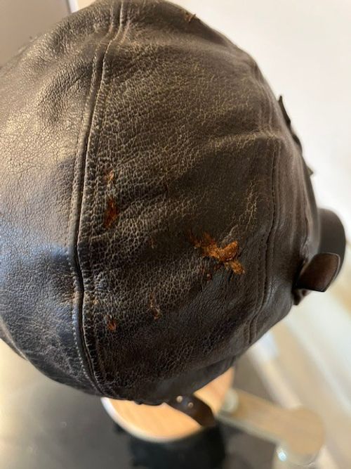 WW2 RAF First Pattern C Type Leather Flying Helmet Aircrew Pilot Original — image 3