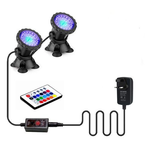 Plug & Play RGB Submersible Pond Spot Lights IP68 Waterproof, Remote Control