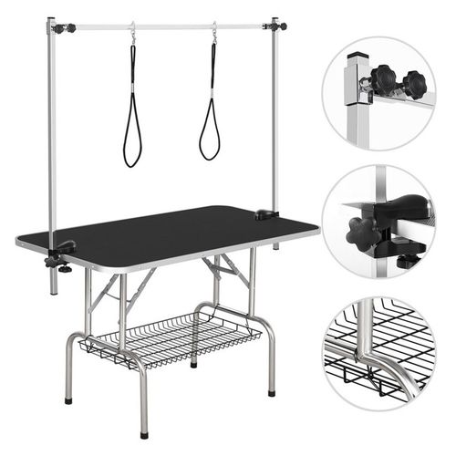 Pet Foldable Grooming Table w/ Adjustable Height Non-Slip Tabletop with 2 Leash — image 2