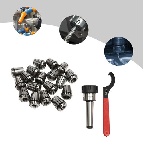 ER32 Collet Chuck Holder Precision ER32 Collet Set MT3 Shank Chuck+18 Collets — image 3