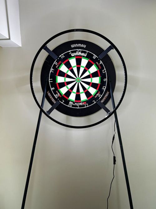 Winmau Blade 6 Dual Core Dartboard with Vertex Portable Stand & Corona Light