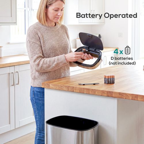 HOMCOM Sensor Dustbin Touchless Trash Can Automatic Stainless Steel 58L — image 5