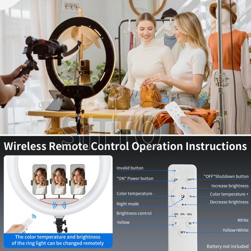 22" LED Ring Light With Stand Selfie Studio Photography Dimmable Touch Panel — image 2