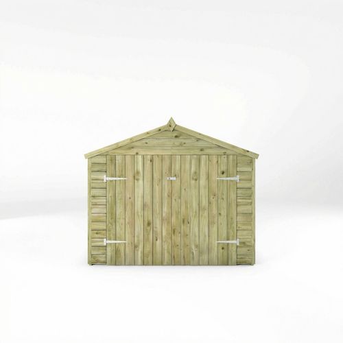 3 x 7 Wooden Garden Bike Shed Storage Overlap Double Doors Apex Roof Waltons  — image 5