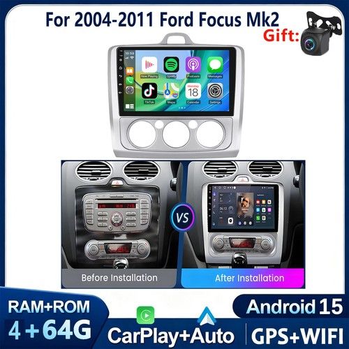 For Ford Focus MK2 2004-2011 Android 15 Car Stereo Radio CarPlay GPS Navi BT FM