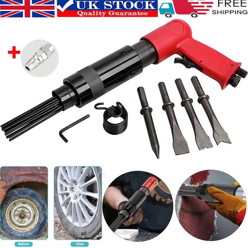 Air Hammer Chisel Descaler Needle Gun With 4 Chisels Tool For Compressor Tool UK — image 1