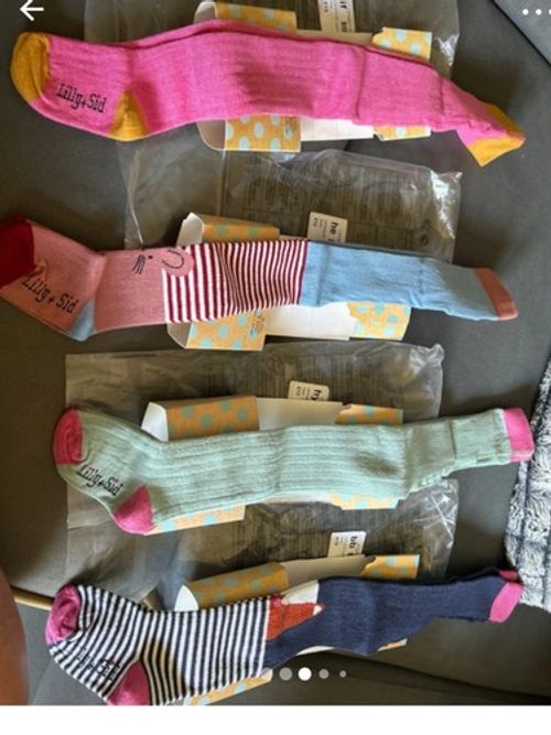 lilly + sid 6-12 months Full Tights 4 Pairs Multicolour Striped Cotton Blend