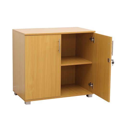 Beech Wood Storage Cabinet 2 Door Lockable Filing Cupboard Tool Shoe — image 3