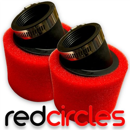 TWIN PACK ANGLED RED 45mm PIT BIKE FOAM AIR FILTER FOR MOLKT CARB 140cc 160cc