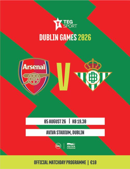 Arsenal v Real Betis - Pre-Season Friendly - 05 August 2026 - OFFICIAL PROGRAMME