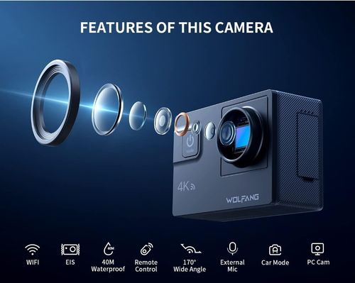 WOLFANG Action Camera 4K 60FPS 24MP GA300, WiFi EIS Touch Screen Sports Camera  — image 3
