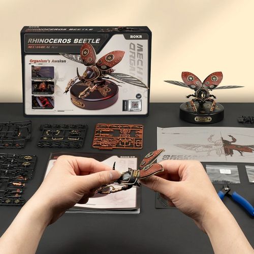 ROKR 3D Metal Model Kits Beetle 3D Puzzle Adult Electric Mechanical Building Kit — image 9