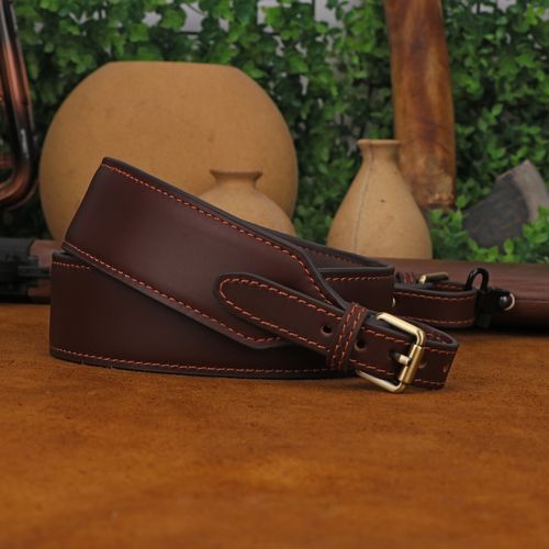 TOURBON Hunting Rifle Sling Gun Leather Carry Shoulder Strap Adjustable Brown UK — image 20