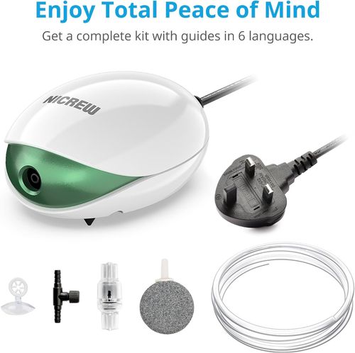NICREW UFO Air Pump Aquarium, Ultra Silent Air Aerator Pump for Fish Tank up to — image 7