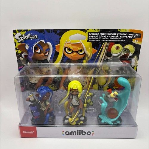 Splatoon 3 Triple Pack Amiibo Inkling Yellow Octoling Blue Small fry Box Damage