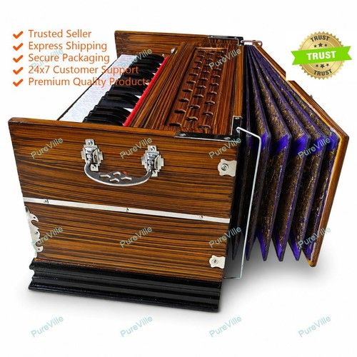 Folk Musical Instrument Multi Bellow 7 Stopper 39 KEYS Harmonium With Bag