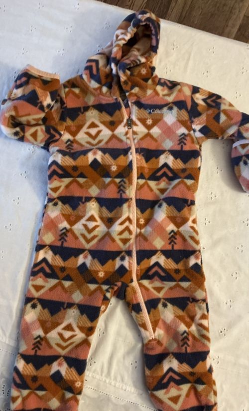 Columbia Baby Snowtop II Fleece Bunting Peach Girls 12-18 M Southwestern Aztec — image 2