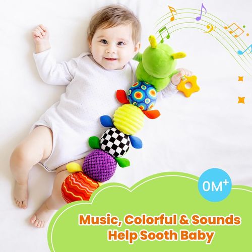 Baby Toys 0-12 Months Musical Caterpillar Sensory Toys Washable Teething Rattle — image 9