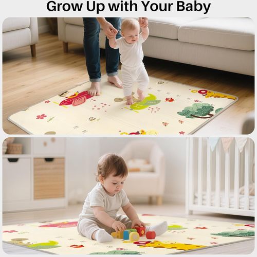 Reversible Baby Play Mat Foldable Waterproof Large Soft Foam Crawling Mat NonTox — image 5
