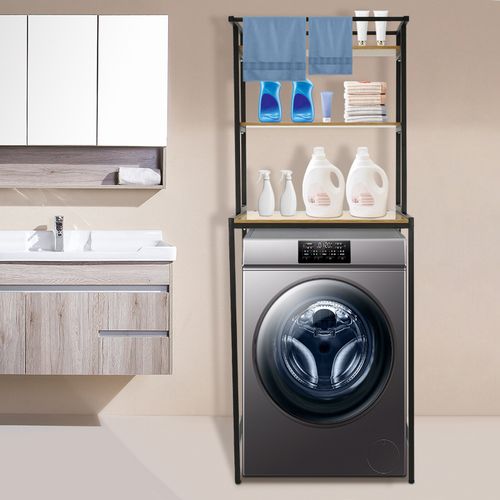 Washer And Dryer Storage Shelf Three-tier bathroom Space Saving Organizer Rack — image 2