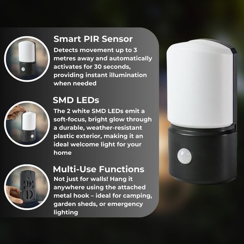 Battery LED Motion Sensor Security PIR Wall Light Outdoor House Lamp Garden — image 3
