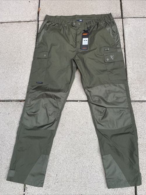 Men’s 2XL 42 - 44 Fox Carp Fishing Combat Trousers Cargo Pants Khaki Green BNWT