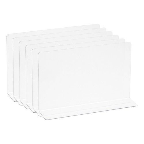 6Pcs L Type Shelf Dividers PVC Clear Closet Shelf Separator 20 x 4 x 12cm