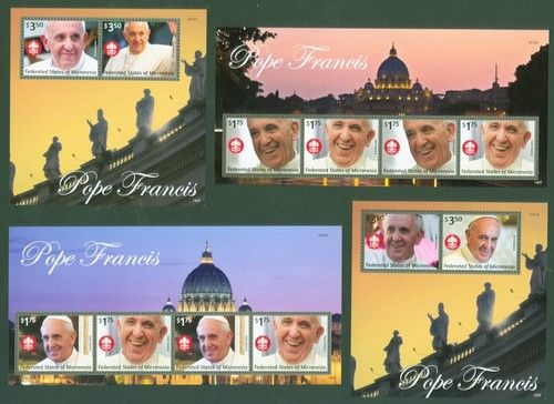Micronesia Micronesia 2014 - Pope Francis - No. 2543-45 + Block 250 + 251 ⁑
