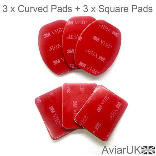 6 x Double Sided Adhesive 3M VHB Sticky Pads Base Mounts for GoPro Dashcam