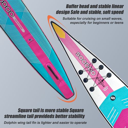 14FT Inflatable SUP Stand Up Paddle Board w/ Ankle-Strap Pump Carry Bag — image 5