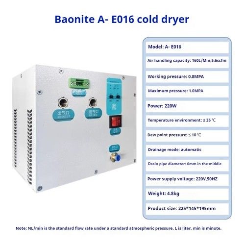 Micro-sized Compressed Air Refrigerated Dryer; Ultra-Compact Refrigerated Dryer