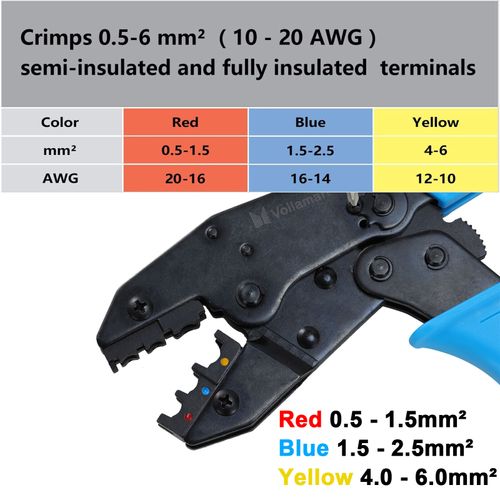 9" Ratchet Crimper Plier Cable Wire Electrical Crimp Tool Terminals Crimping Kit — image 3