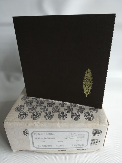 Box Of 34  Spicer Hallfield Slip-in Photo Mounts for 5" x 5" prints — image 1