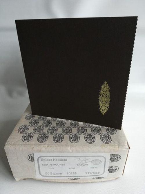 Box Of 34  Spicer Hallfield Slip-in Photo Mounts for 5" x 5" prints
