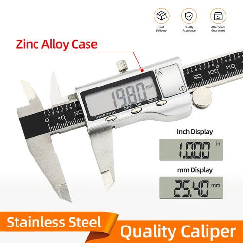 Stainless Steel Digital Vernier Caliper LCD Micrometer Depth Gauge Tool